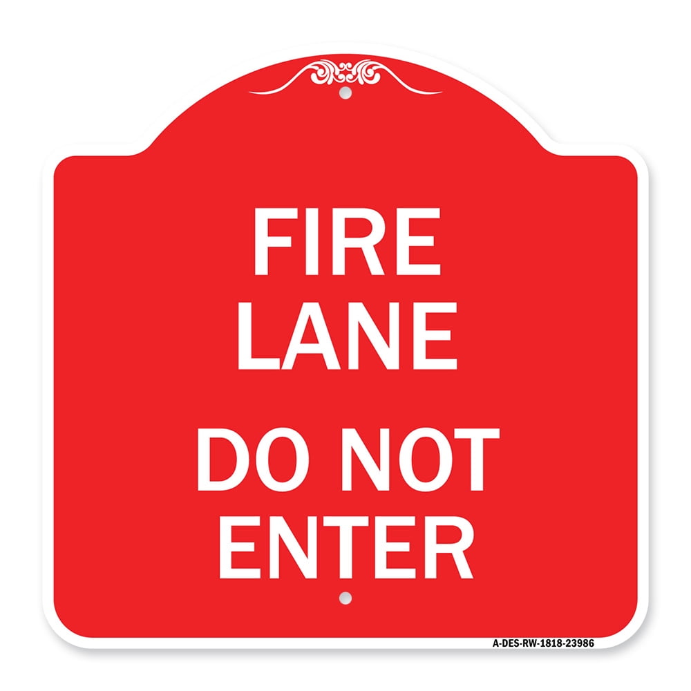 SignMission A-DES-RW-1818-23986 18 x 18 in. Designer Series Sign - Fire ...