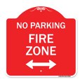 thumbnail image 1 of SignMission A-DES-RW-1818-23990 18 x 18 in. Designer Series Sign - Fire Lane with Bidirectional Arrow, Red & White, 1 of 4