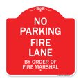 thumbnail image 1 of SignMission A-DES-RW-1818-23998 18 x 18 in. Designer Series Sign - Fire Lane by Order of Fire Marshal, Red & White, 1 of 4