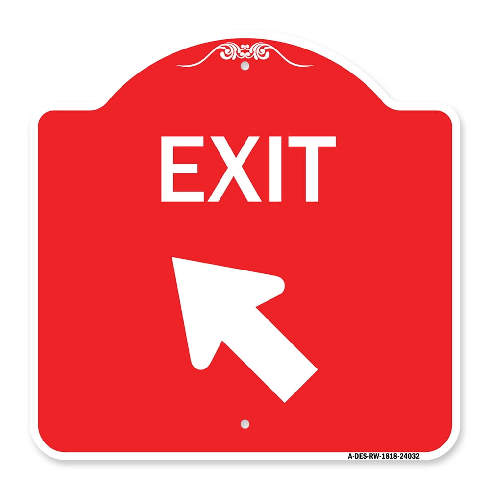SignMission A-DES-RW-1818-24032 18 x 18 in. Designer Series Sign - Exit ...