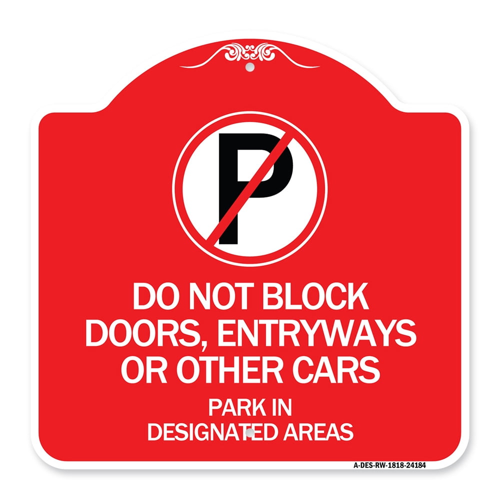 SignMission Designer Series Sign - Do Not Block Doors Enter Ways or ...