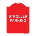 thumbnail image 1 of SignMission A-DES-RW-1824-22831 18 x 24 in. Designer Series Sign - Stroller Parking, Red & White, 1 of 4