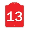 thumbnail image 1 of SignMission A-DES-RW-1824-22909 18 x 24 in. Designer Series Sign - Sign with Number 13, Red & White, 1 of 4