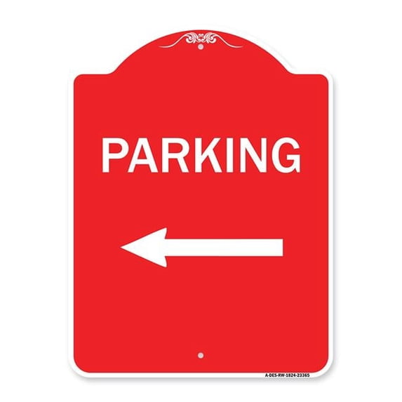 SignMission A-DES-RW-1824-23366 18 x 24 in. Designer Series Sign - Parking Sign & Post Kit, Red & White