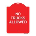 thumbnail image 1 of SignMission A-DES-RW-1824-23419 18 x 24 in. Designer Series Sign - Parking Lot Sign No Trucks Allowed, Red & White, 1 of 4