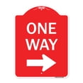 thumbnail image 1 of SignMission A-DES-RW-1824-23521 18 x 24 in. Designer Series Sign - One Way Sign & Right Arrow, Red & White, 1 of 4