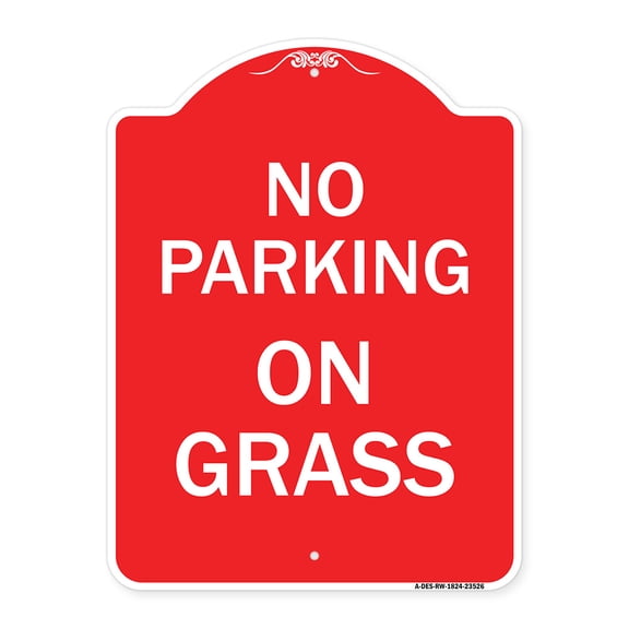 SignMission A-DES-RW-1824-23526 18 x 24 in. Designer Series Sign - On Grass, Red & White