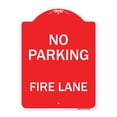thumbnail image 1 of SignMission A-DES-RW-1824-23622 18 x 24 in. Designer Series Sign - No Parking Fire Lane, Red & White, 1 of 4