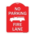 thumbnail image 1 of SignMission A-DES-RW-1824-23624 18 x 24 in. Designer Series Sign - No Parking Fire Lane with Graphic, Red & White, 1 of 4