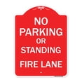 thumbnail image 1 of SignMission A-DES-RW-1824-23681 18 x 24 in. Designer Series Sign - No Parking or Standing Fire Lane, Red & White, 1 of 4
