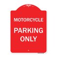 thumbnail image 1 of SignMission A-DES-RW-1824-23868 18 x 24 in. Designer Series Sign - Motorcycle Parking Only, Red & White, 1 of 4