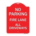 thumbnail image 1 of SignMission A-DES-RW-1824-23999 18 x 24 in. Designer Series Sign - Fire Lane All Driveways, Red & White, 1 of 4