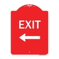 thumbnail image 1 of SignMission A-DES-RW-1824-24049 18 x 24 in. Designer Series Sign - Exit with Left Arrow 2, Red & White, 1 of 4