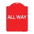 thumbnail image 1 of SignMission A-DES-RW-1824-24407 18 x 24 in. Designer Series Sign - All Way, Red & White, 1 of 4