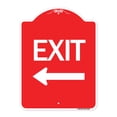 thumbnail image 1 of SignMission A-DES-RW-1824-24521 18 x 24 in. Designer Series Sign - Exit with Left Arrow, Red & White, 1 of 4