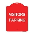 thumbnail image 1 of SignMission A-DES-RW-1824-24622 18 x 24 in. Designer Series Sign - Parking Lot Sign Visitors Parking, Red & White, 1 of 4