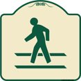thumbnail image 1 of SignMission A-DES-TG-1818-9796 18 x 18 in. Designer Series Sign - Pedestrian Crossing, Tan & Green, 1 of 4