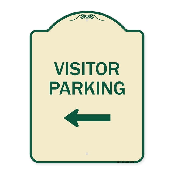 SignMission A-DES-TG-1824-9872 18 x 24 in. Designer Series Sign - Visitor Parking 1, Tan & Green