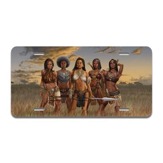 African Queens Aluminum License Plate| License Plate 12" X 6" Fits Any Car, Truck, SUV, RV, or Trailer | Made in The USA