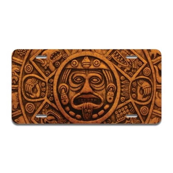 Carved Aztec Aluminum License Plate| License Plate 12" X 6" Fits Any Car, Truck, SUV, RV, or Trailer | Made in The USA
