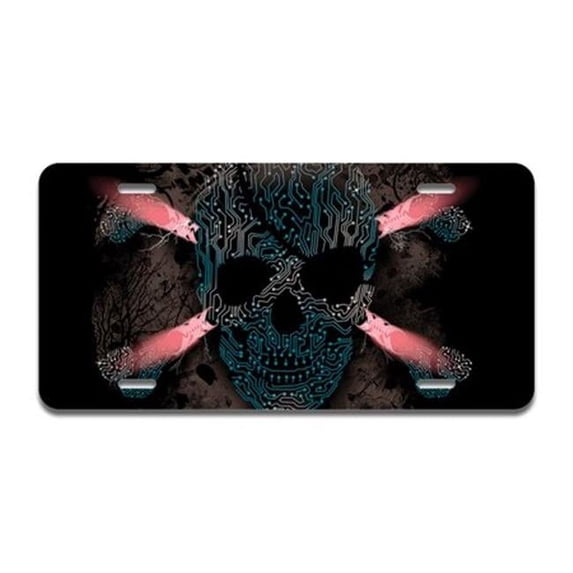 Cyber Pirate Aluminum License Plate| License Plate 12" X 6" Fits Any Car, Truck, SUV, RV, or Trailer | Made in The USA