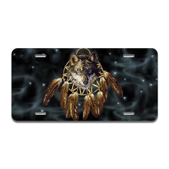 Wolf Dreams Aluminum License Plate| License Plate 12" X 6" Fits Any Car, Truck, SUV, RV, or Trailer | Made in The USA