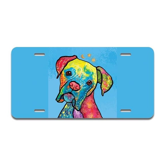 Boxer Rainbow Aluminum License Plate| License Plate 12" X 6" Fits Any Car, Truck, SUV, RV, or Trailer | Made in The USA