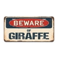 thumbnail image 1 of Beware of Giraffe Aluminum License Plate| License Plate 12" X 6" Fits Any Car, Truck, SUV, RV, or Trailer | Made in The USA, 1 of 3