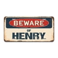 thumbnail image 1 of Beware of Henry Aluminum License Plate| License Plate 12" X 6" Fits Any Car, Truck, SUV, RV, or Trailer | Made in The USA, 1 of 3