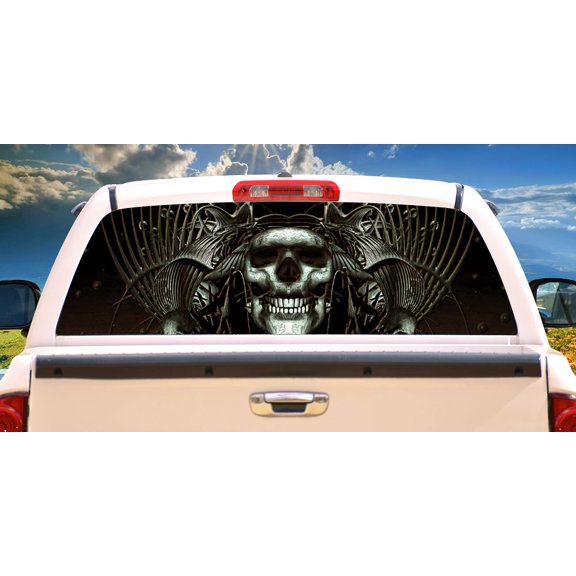 SignMission Wicked Rear Window Graphic truck view thru vinyl decal HD Graphics Professional Grade Material Universal Fit for Full Size Trucks Weatherproof & Car Wash Safe Made In The