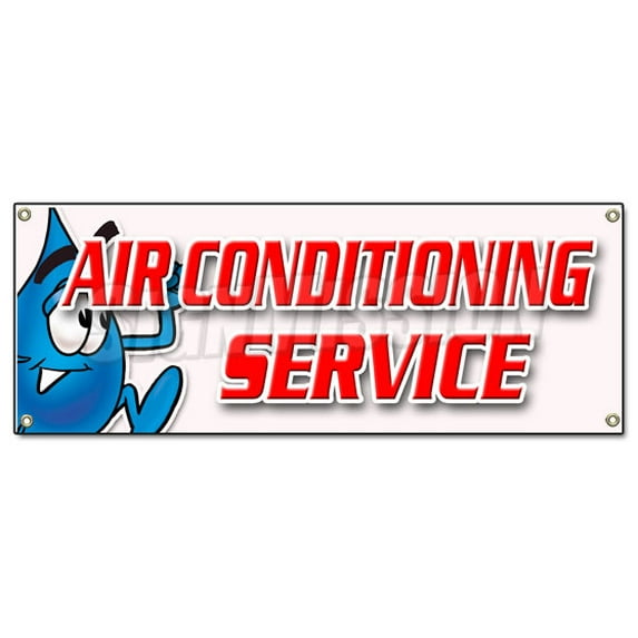 AIR CONDITIONING SERVICE BANNER SIGN ac cooling technician air cold maintenance