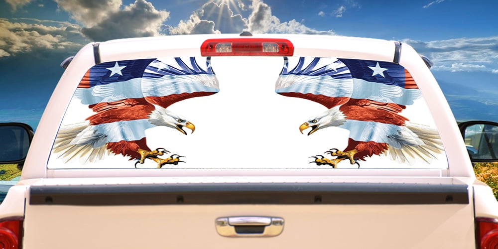 SignMission American Eagle Rear Window Graphic truck view thru vinyl decal HD Graphics