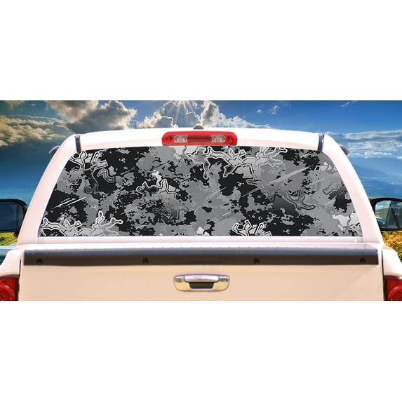 SignMission Viper Urban Rear Window Graphic truck view thru vinyl decal HD Graphics Professional Grade Material Universal Fit for Full Size Trucks Weatherproof & Car Wash Safe Made In