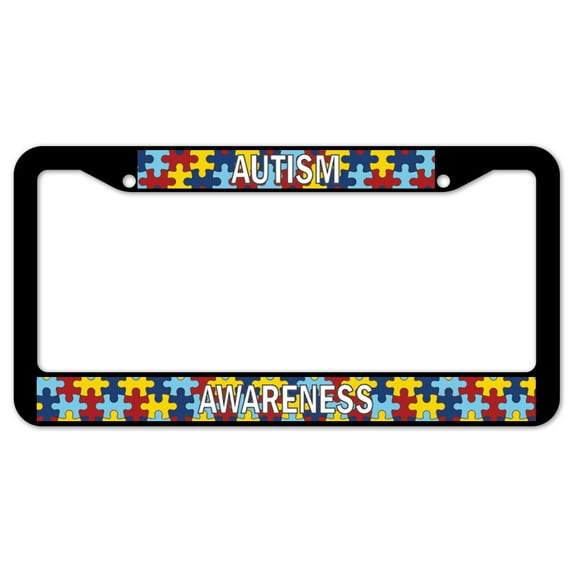 SignMission Autism Awareness Plastic License Plate Frame License Tag Holder 12" X 6" Fits Any Car Truck SUV RV or Trailer | Made in The USA