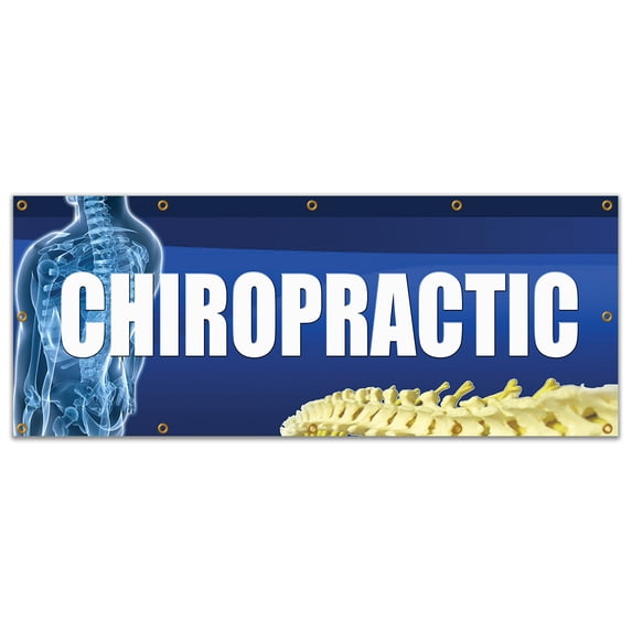 SignMission B-120 Chiropractic 48 x 120 in. Chiropractic Banner Sign - Back Chiropractor Signs Pain Ache Relief DC
