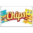thumbnail image 1 of SignMission B-60 Chips19 60 in. Concession Stand Food Truck Single Sided Banner - Chips, 1 of 4