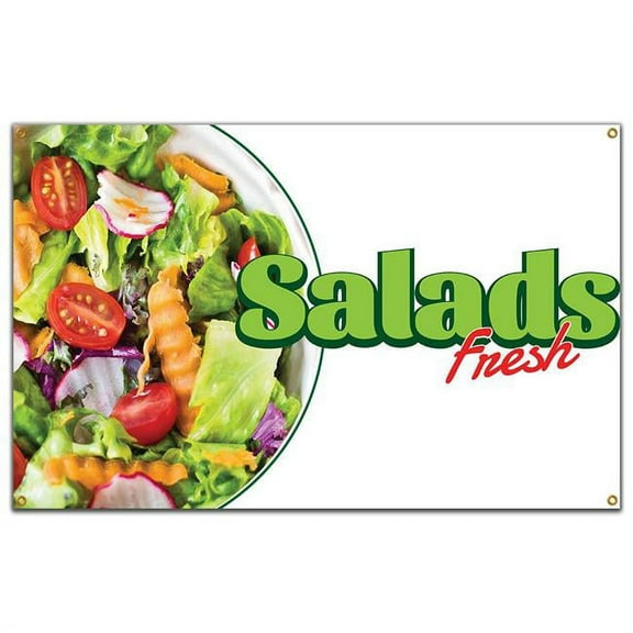 Salads 60" Banner Concession Stand Food Truck Single Sided