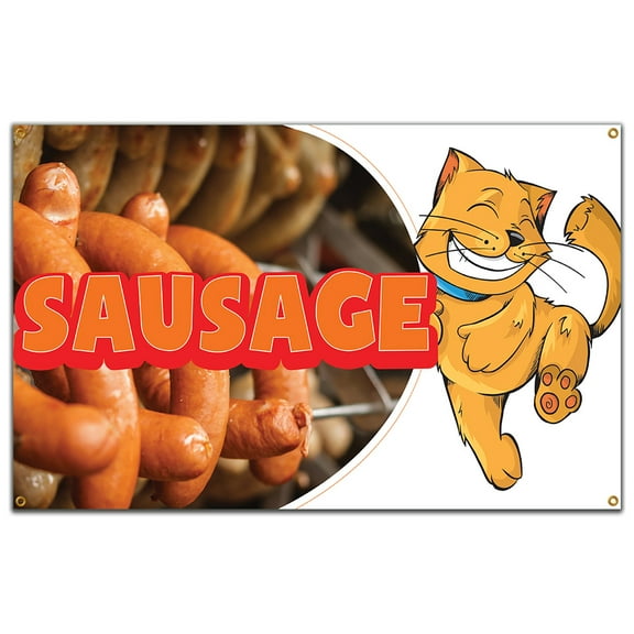 SignMission B-60 Sausage 36 x 60 in. Banner Sign - Sausage