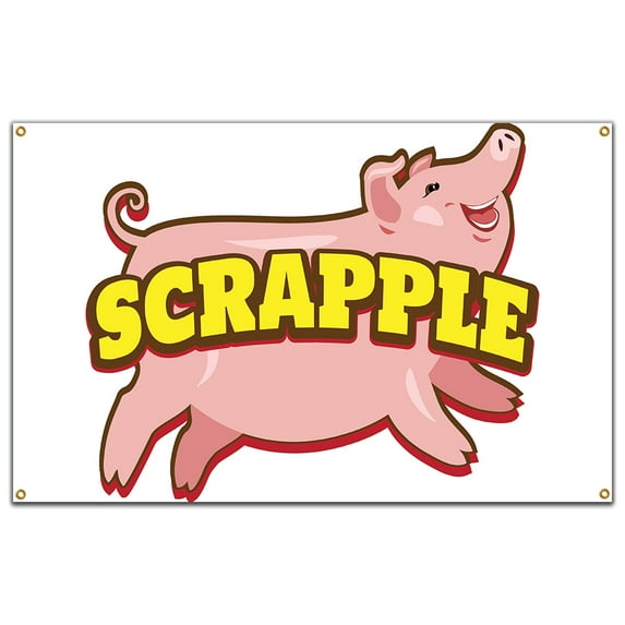 SignMission B-60 Scrapple19 60 in. Concession Stand Food Truck Single Sided Banner - Scrapple