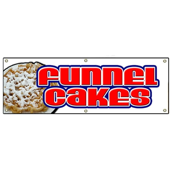 SignMission B-72 Funnel Cakes 24 x 72 in. Funnel Cakes Banner Sign