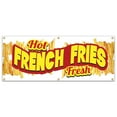thumbnail image 1 of SignMission B-72 Hot Fresh French Fries19 72 in. Hot Fresh French Fries Banner with Concession Stand Food Truck Single Sided, 1 of 5