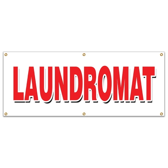 SignMission B-72 Laundromat 24 x 72 in. Laundromat Banner Sign