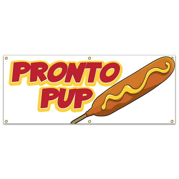 SignMission B-72 Pronto Pup19 72 in. Pronto Pup Banner with Concession Stand Food Truck Single Sided