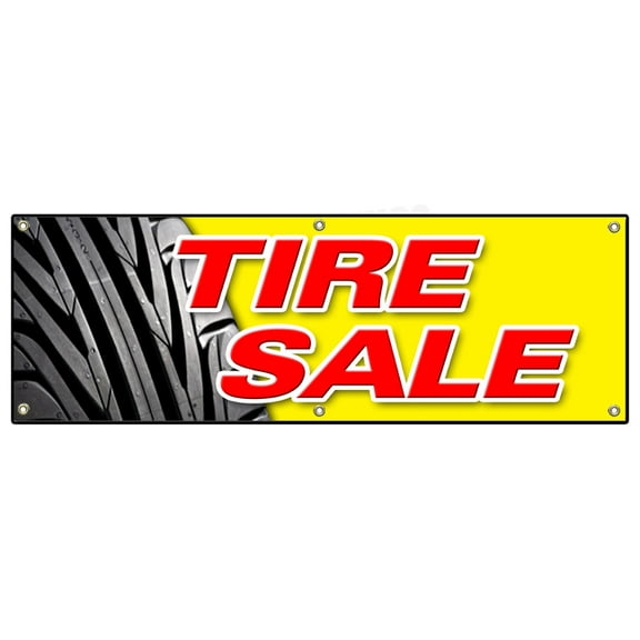 SignMission B-72 Tire Sale 1 24 x 72 in. Tire Sale 1 Banner Sign