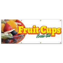 SignMission B-96 Fruit Cups19 96 in. Concession Stand Food Truck Single Sided Banner - Fruit Cups