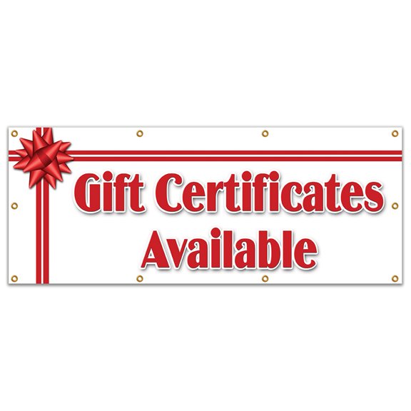 SignMission B-96 Gift Certificates 36 x 96 in. Gift Certificates Available Banner Sign