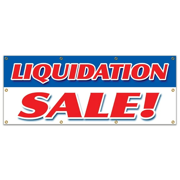 SignMission B-96 Liquidation Sale 36 x 96 in. Liquidation Sale Banner Sign - 50 Percent Closing Lease Bankrupt Moving Must Go