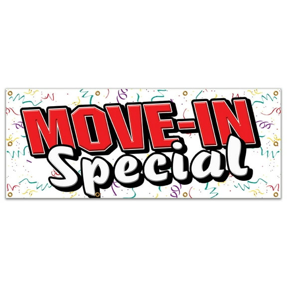 SignMission B-96 Move-In-Special 36 x 96 in. Move-In-Special Banner Sign - Apartment Rental Rent Storage Rent Home