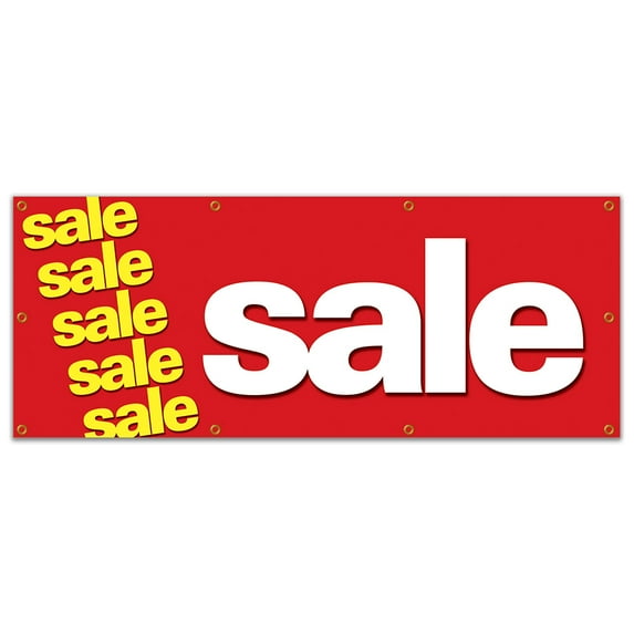 36"x96" SALE BANNER SIGN clearance retail  signs 50% 25% 10% huge must go