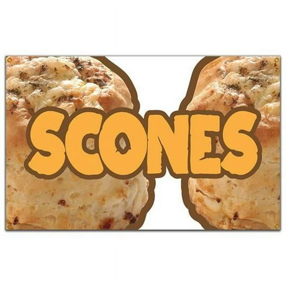 SignMission B-96 Scones19 96 in. Scones Banner with Concession Stand Food Truck Single Sided
